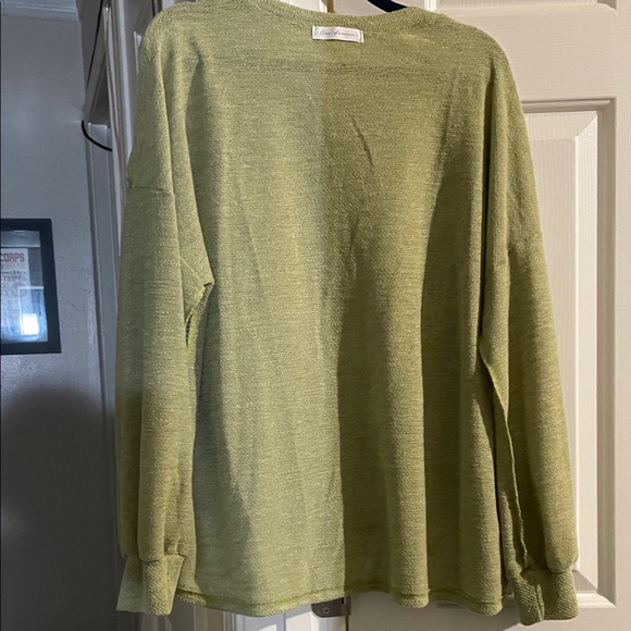 Ces Femme Olive Sweater with Patterned Sleeves - Picture 5 of 11